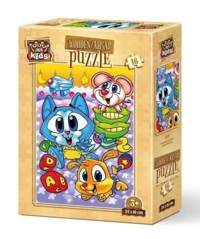 Art Kids Haylaz Minikler 16 Parça Ahşap Puzzle