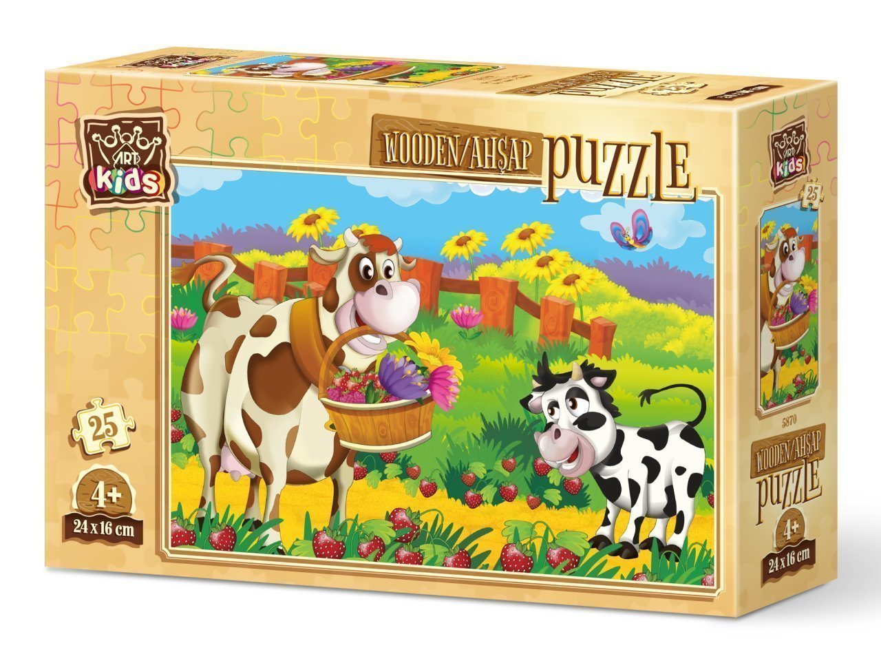 Art Kids Romantic Cow 25 Piece Wooden Puzzle