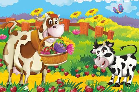 Art Kids Romantic Cow 25 Piece Wooden Puzzle