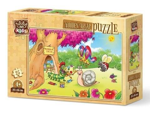 Art Kids Ressam Tırtıl 25 Parça Ahşap Puzzle