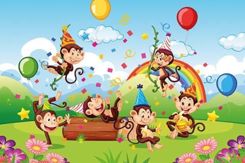 Art Kids Monkeys Party 50 Piece Wooden Puzzle