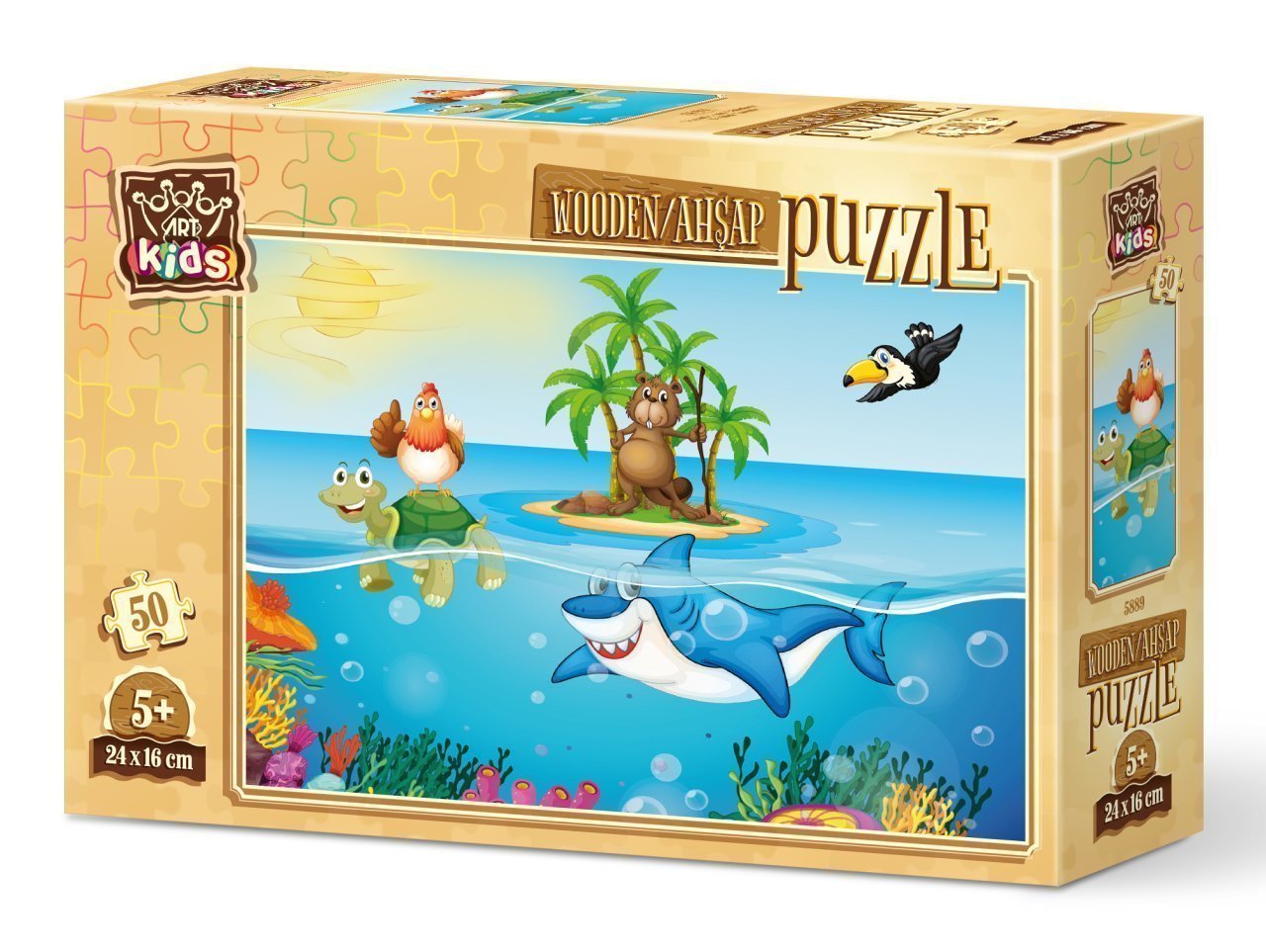 Art Kids Holiday Chicken 50-teiliges Holzpuzzle