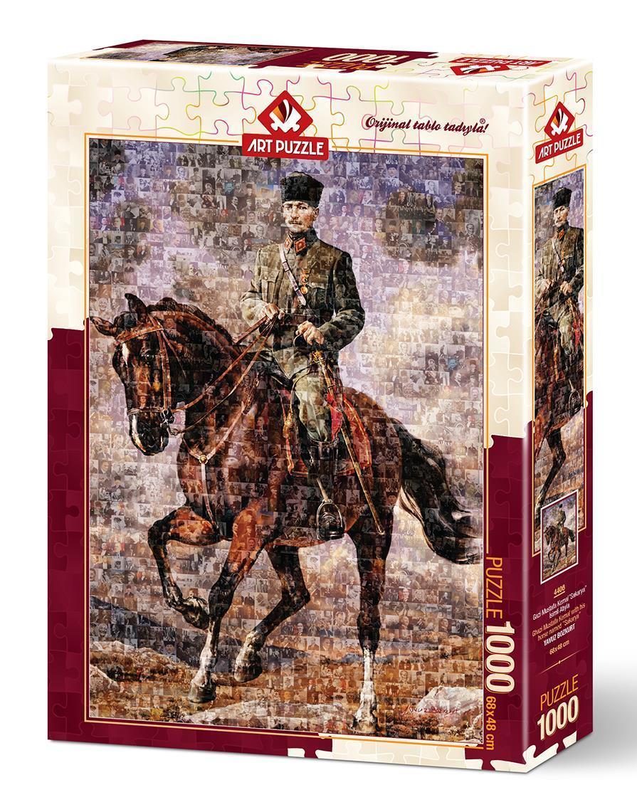 Art Puzzle Collage Atatürk con su caballo llamado Sakarya Puzzle de 1000 piezas