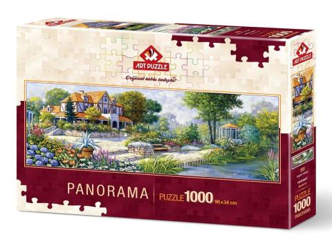 Art Puzzle English Cottage - Puzzle panorámico de 1000 piezas