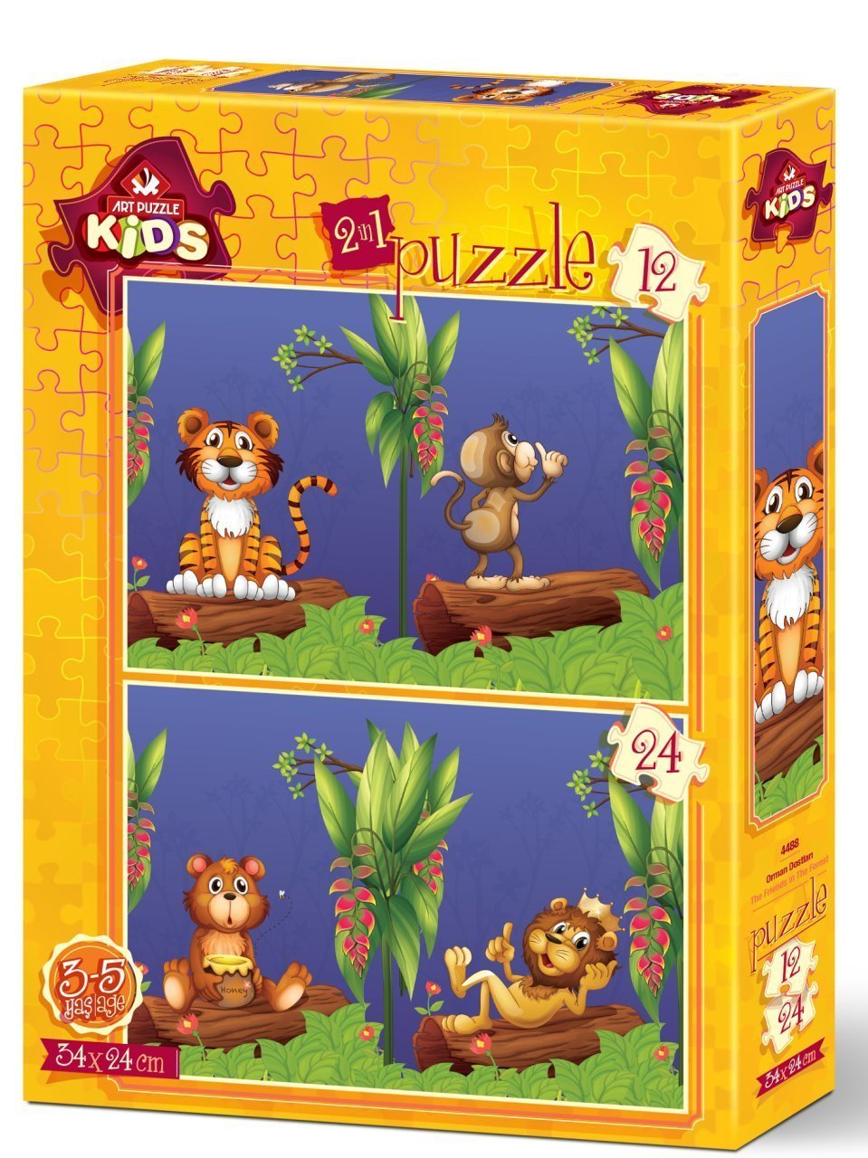 Art Çocuk Puzzle Orman Dostları 12 + 24 Parça