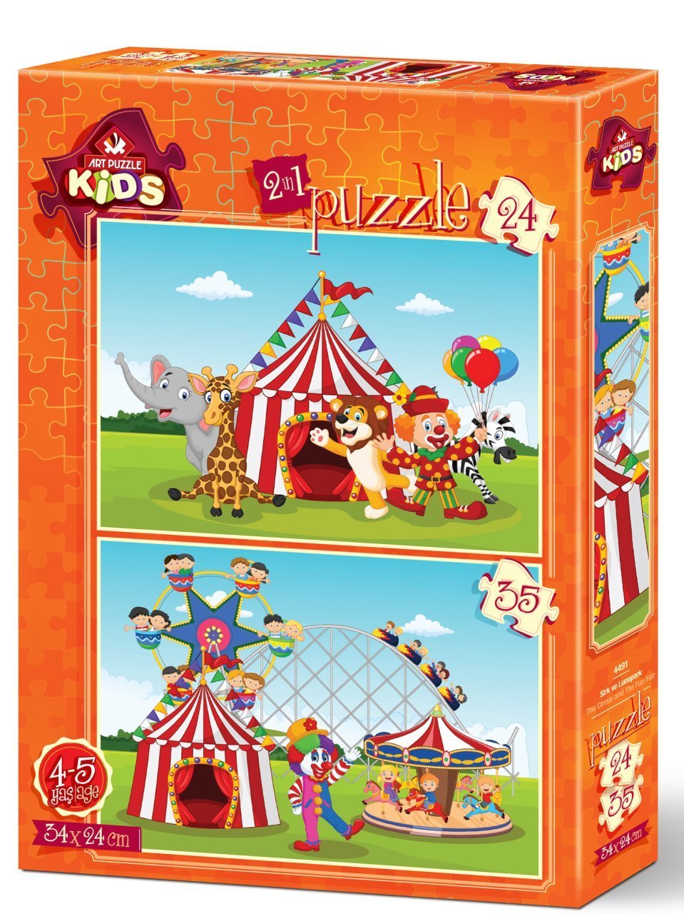 Art Kids Puzzle Цирк и парк развлечений 24 + 35 деталей