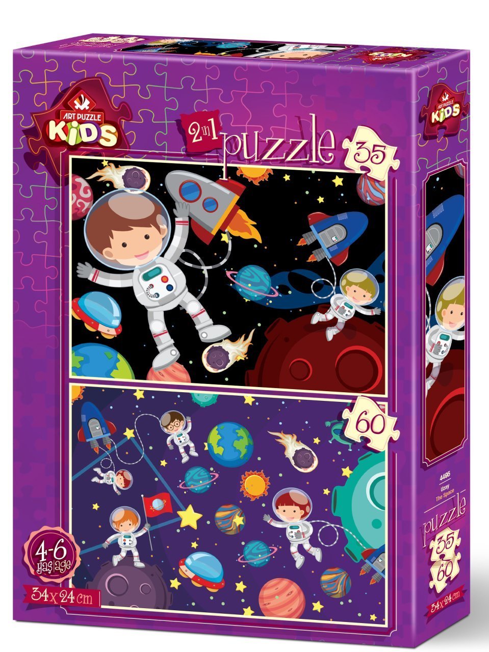Art Çocuk Puzzle Uzay 35 + 60 Parça