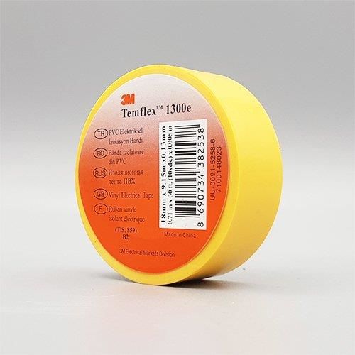 3M Temflex İzole Bant Sarı 18 mm