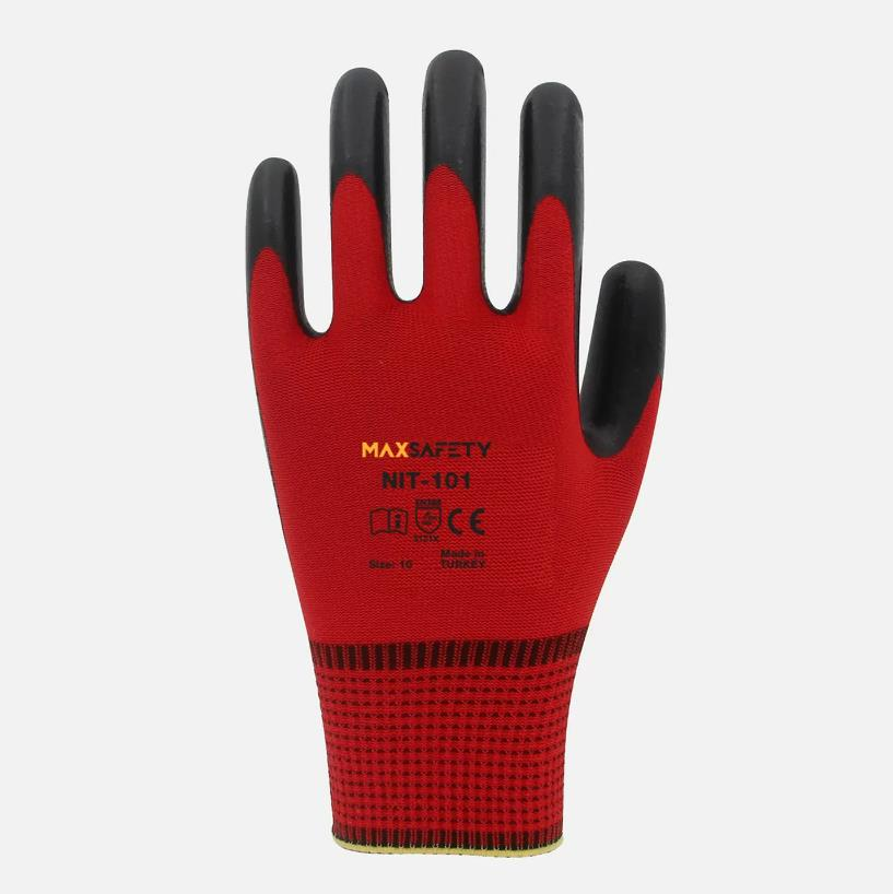 MaxSafety NIT-101 Polyester Astarlı Eldiven No:10