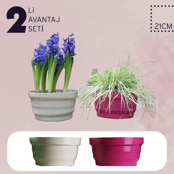 2li Renkli Saksı Avantajlı Set 5