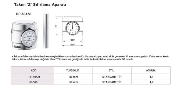 Z Sıfırlama Aparatı HP-50AM