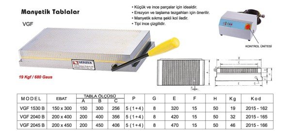 200X400 Manyetik Tabla Kollu (İnce Çizgili) VGF 20