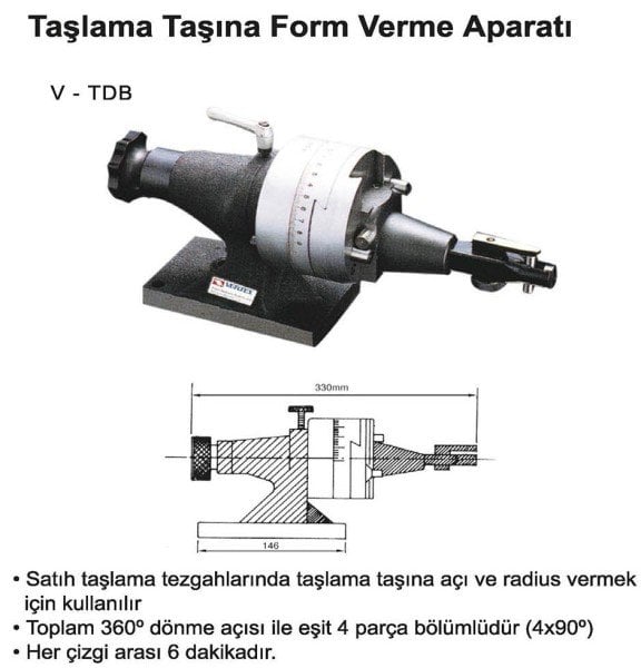 Taşlama Taşı Form Verme Aparatı  V-TDB