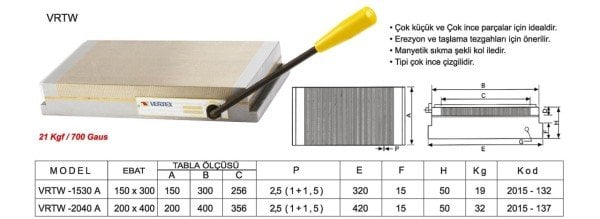 150X300 Manyetik Tabla Kollu (Çok İnce Çizgili)WRT