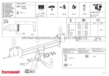 BMW 3 SERİSİ SEDAN E90 2004 - 2013 MODEL YILLARI ARASI ORİS ÇEKİ DEMİRİ