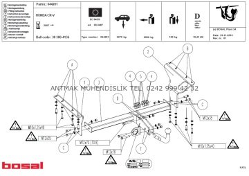 HONDA CR-V 2006-2012 MODEL YILI ARALIĞI ORİS ÇEKİ DEMİRİ