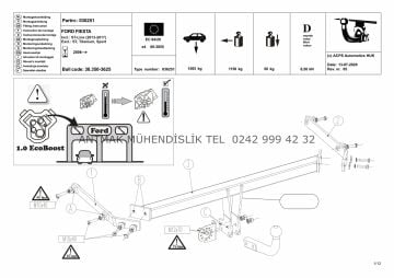 FORD FİESTA 2008-2017 MODEL YILLARI ARASI  ORİS ÇEKİ DEMİRİ