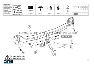 VOLKSWAGEN TOUAREG 2002-2014 MODEL ARASI ORİS ÇEKİ DEMİRİ