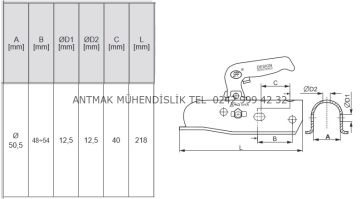 50 MM BORUYA 3000 KG' LIK RÖMORK KARAVAN KAPLİNİ