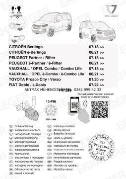 TOYOTA PROACE CİTY-VERSO 2020 MODEL ÜSTÜ 13 PİNLİ ORİJİNAL ELEKTRİK TESİSATI