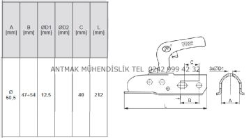 50 MM BORUYA 2000 KG' LIK RÖMORK KARAVAN KAPLİNİ