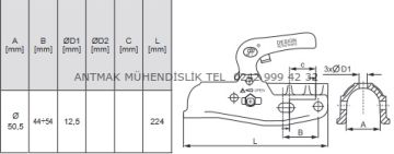 50 MM BORUYA 3000 KG' LIK RÖMORK KARAVAN KAPLİNİ