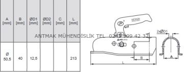 50 MM BORUYA 2300 KG' LIK RÖMORK KARAVAN KAPLİNİ