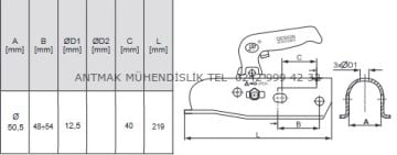 50 MM BORUYA 2000 KG' LIK RÖMORK KARAVAN KAPLİNİ