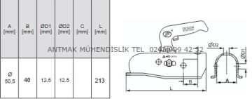 50 MM BORUYA 3000 KG' LIK RÖMORK KARAVAN KAPLİNİ