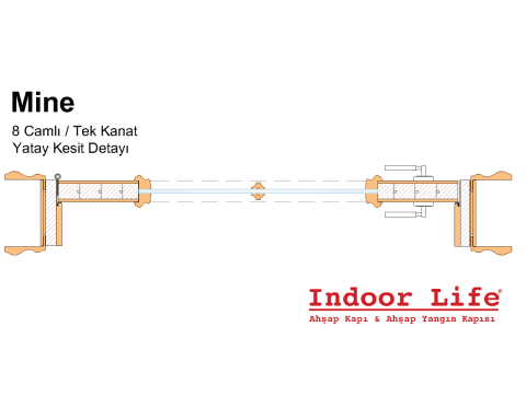 Mine 8 Camlı Rall 9016 Lake Ahşap Kapı