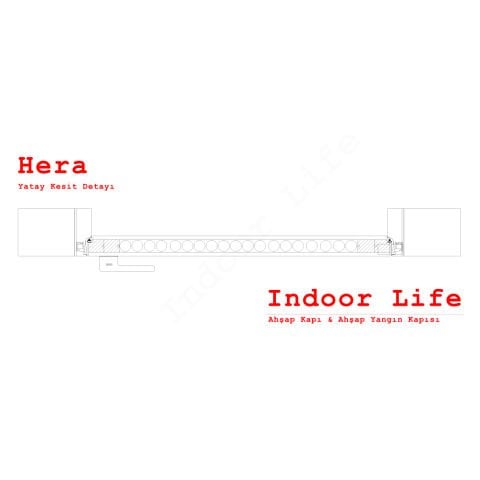 Hera Model Gizli Kasalı Ahşap Kapı Duvar Kağıdı Uygulamalı