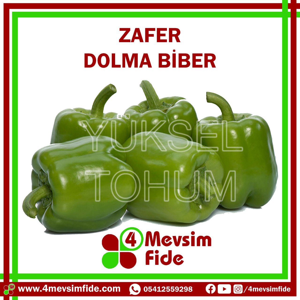 Zafer Dolma Biber Tohumu 1000 Adet