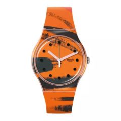 Swatch BARNS-GRAHAM'S ORANGE AND RED ON PINK SUOZ362 Kol Saati