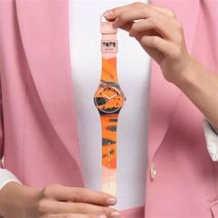 Swatch BARNS-GRAHAM'S ORANGE AND RED ON PINK SUOZ362 Kol Saati