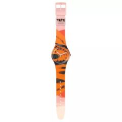 Swatch BARNS-GRAHAM'S ORANGE AND RED ON PINK SUOZ362 Kol Saati