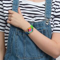 Swatch NEON HOT RACER  SS08K119 Kol Saati