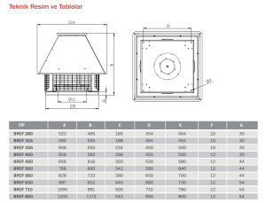 Bvn Bahçıvan Brcf 710T Yatay Atışlı Radyal Çatı Fanı 380V (15000m³/h)