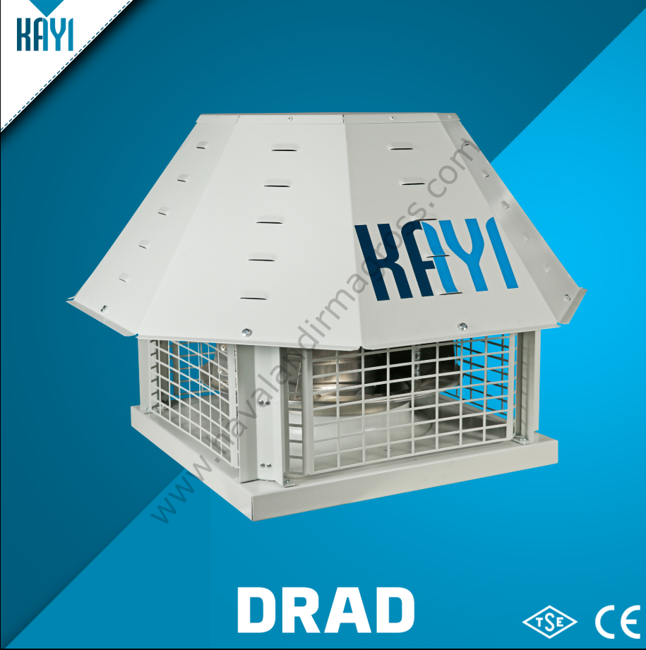 Kayıtes Drad 280 Dıştan Motorlu Çatı Tipi Yatay Atışlı Radyal Fan (1100m³/h)