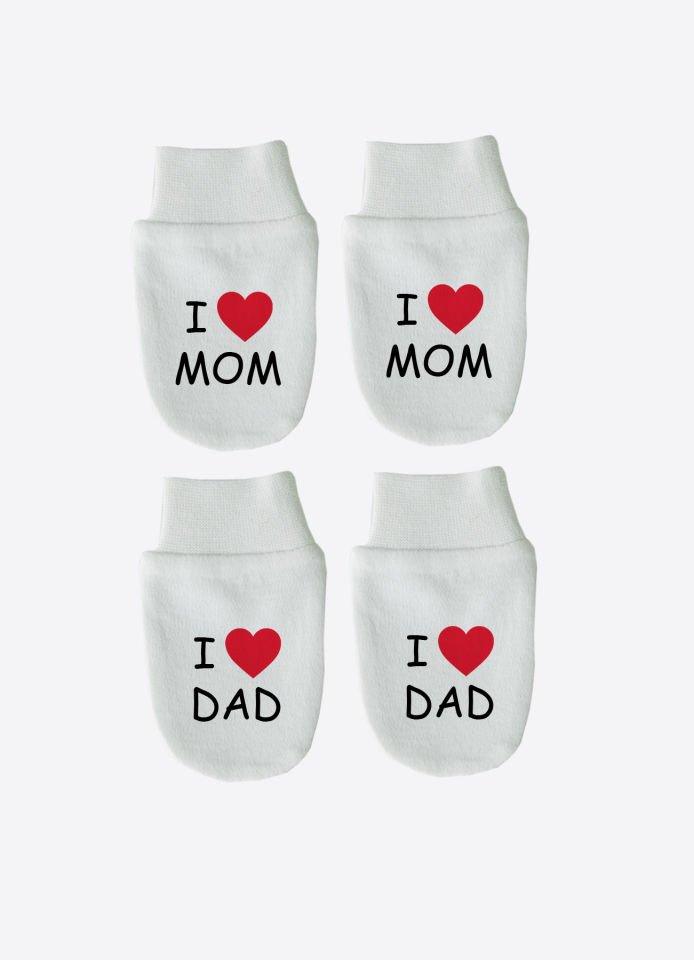 Organik I Love Mom&Dad 2'li Eldiven