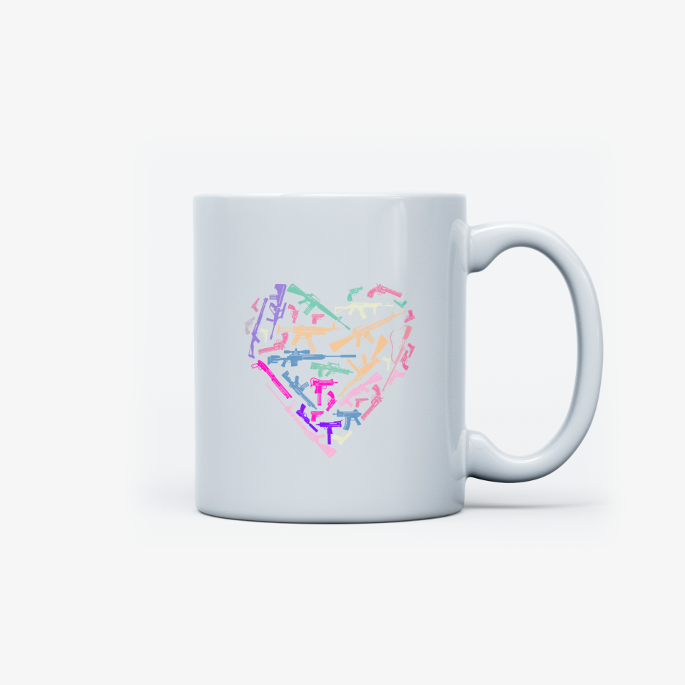 Kalp Çizimli Hediyelik Kupa Bardak