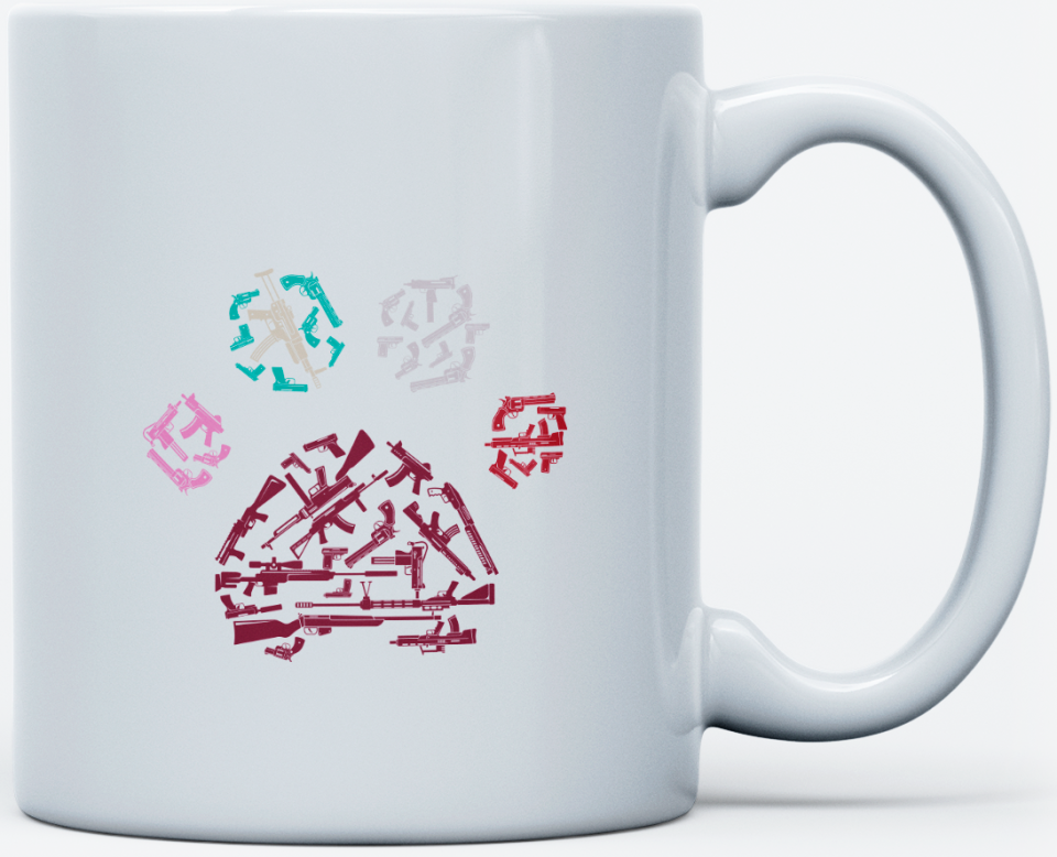 Kedi Patisi Çizimli Hediyelik Kupa Bardak