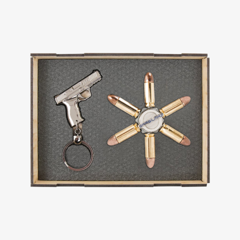 SARSILMAZ Kurşun Stres Çarkı ve Tabanca Anahtarlık Seti