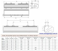 Olefini APEH-17 Genel Tip Elektrik Isıtıcılı Hava Perdesi 180 cm