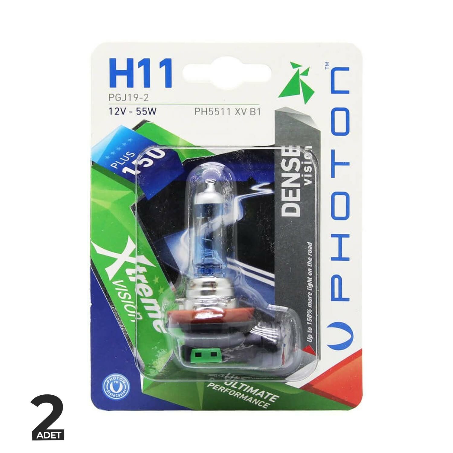 Photon Xtreme Vision Dense 12V H11 %150 Fazla Işık