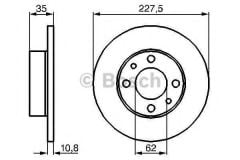 Tofaş Fren Disk Ön Slx Şahin Doğan 4208311 Bosch 0986478063