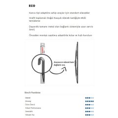 Bosch Eco Ön ve Arka Silecek Seti Ford Connect 2002 -2013 ile uyumlu