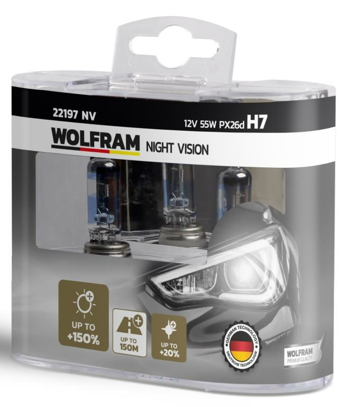 Wolfram Night Vision Ampul Set 12v 55w H7 +%150 Daha Fazla Işık