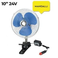 Sentinel Oto Vantilatör 24V 10 İnch Mandallı Çakmak Girişli