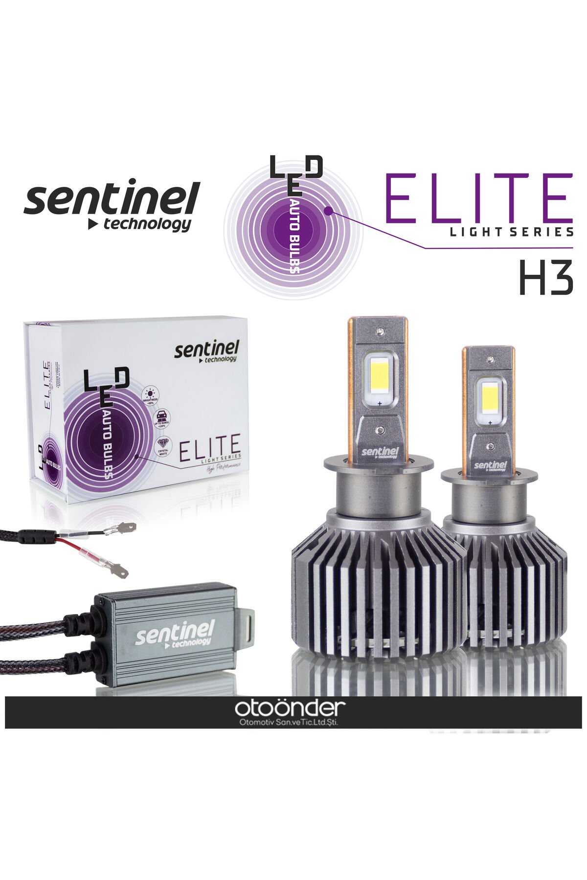 Sentinel Elite H3 Led Xenon Ampülü 65w 12v 12000 Lumen 6500 Kelvin Beyaz Işık