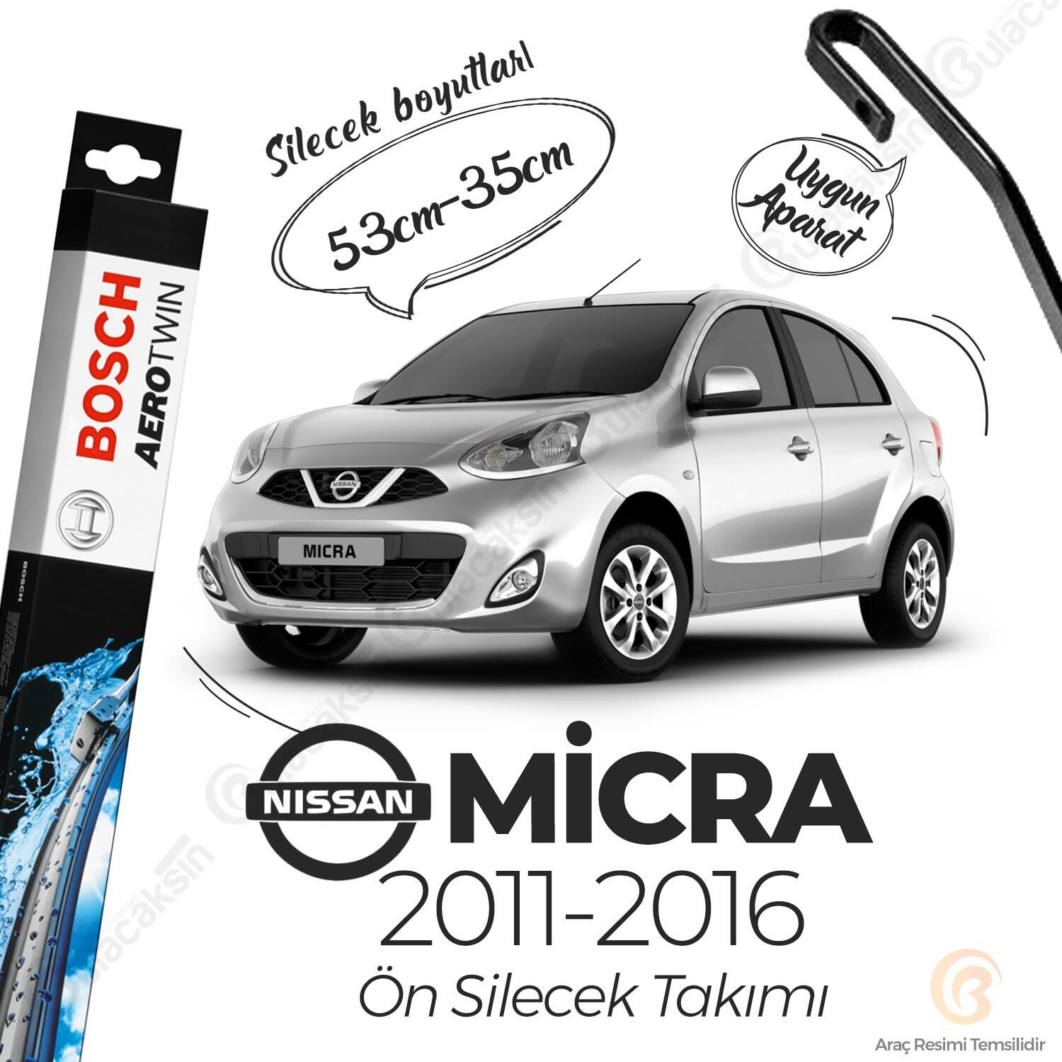 Nissan Micra Muz Silecek Takımı (2011-2016) Bosch Aerotwin